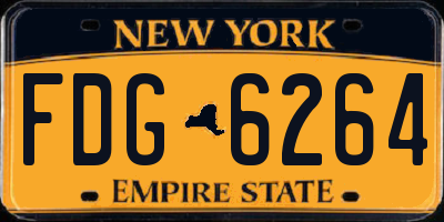 NY license plate FDG6264