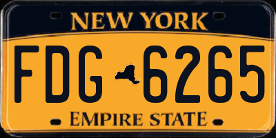 NY license plate FDG6265