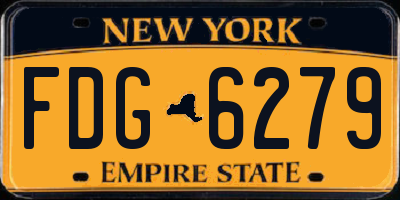 NY license plate FDG6279