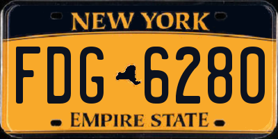 NY license plate FDG6280