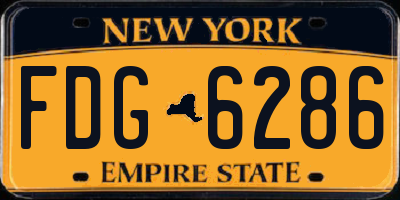 NY license plate FDG6286