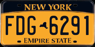 NY license plate FDG6291