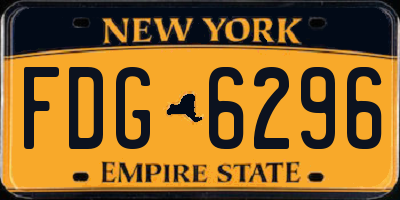 NY license plate FDG6296