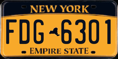 NY license plate FDG6301