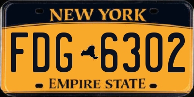 NY license plate FDG6302