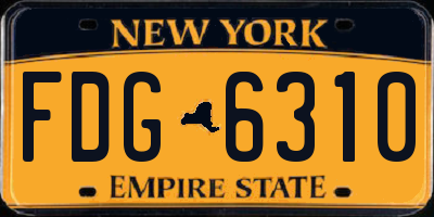NY license plate FDG6310