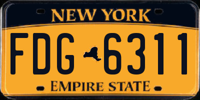 NY license plate FDG6311