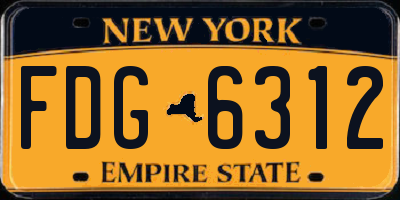 NY license plate FDG6312
