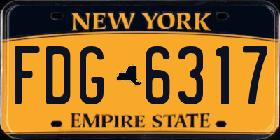 NY license plate FDG6317