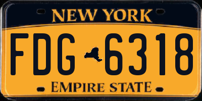 NY license plate FDG6318