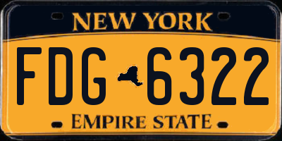 NY license plate FDG6322