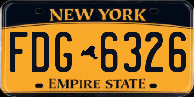 NY license plate FDG6326