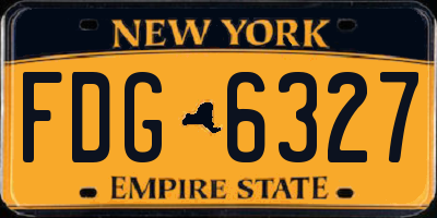 NY license plate FDG6327