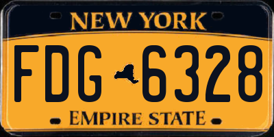 NY license plate FDG6328