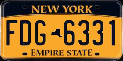NY license plate FDG6331