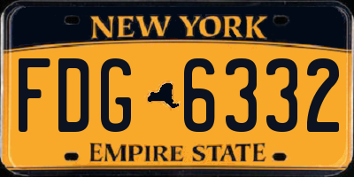 NY license plate FDG6332