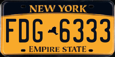 NY license plate FDG6333