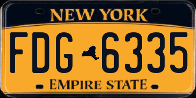 NY license plate FDG6335