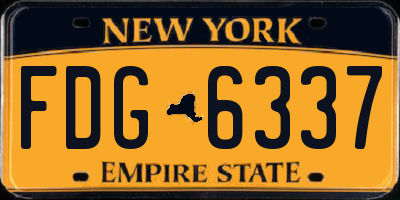 NY license plate FDG6337