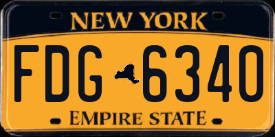 NY license plate FDG6340