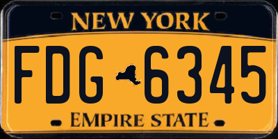 NY license plate FDG6345