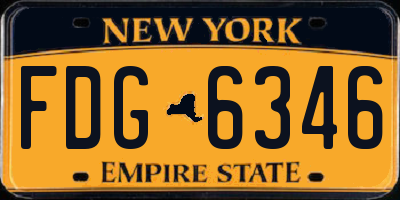NY license plate FDG6346