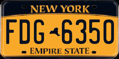 NY license plate FDG6350
