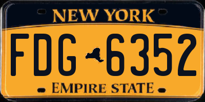 NY license plate FDG6352