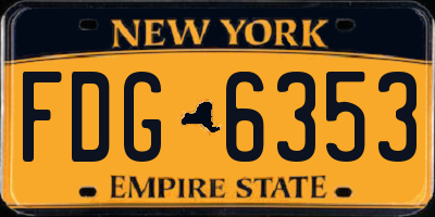 NY license plate FDG6353