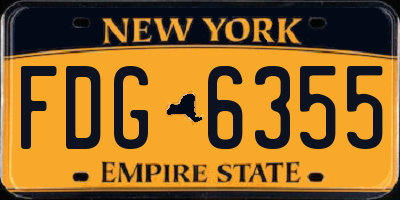 NY license plate FDG6355