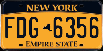 NY license plate FDG6356