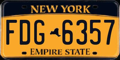 NY license plate FDG6357