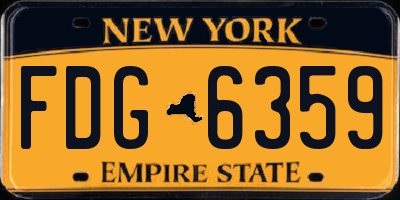 NY license plate FDG6359