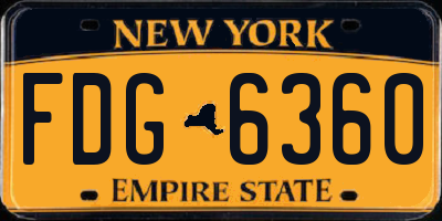 NY license plate FDG6360