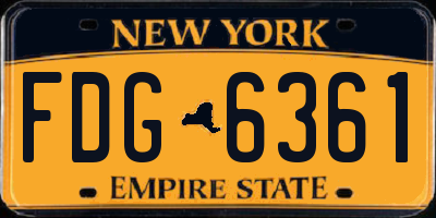 NY license plate FDG6361