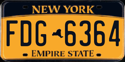 NY license plate FDG6364