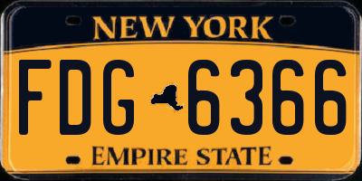 NY license plate FDG6366