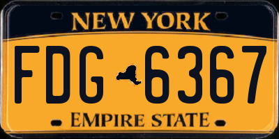 NY license plate FDG6367