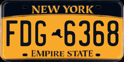 NY license plate FDG6368