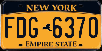 NY license plate FDG6370