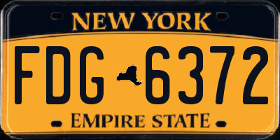 NY license plate FDG6372