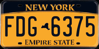 NY license plate FDG6375