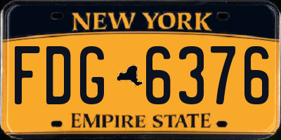 NY license plate FDG6376