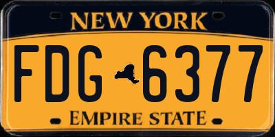 NY license plate FDG6377