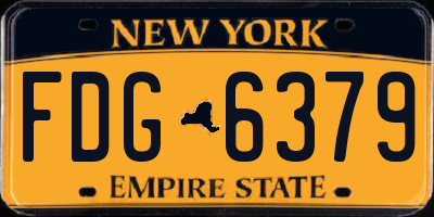 NY license plate FDG6379