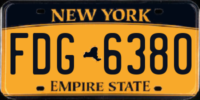 NY license plate FDG6380