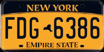 NY license plate FDG6386