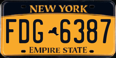 NY license plate FDG6387
