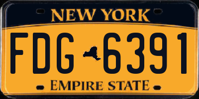 NY license plate FDG6391