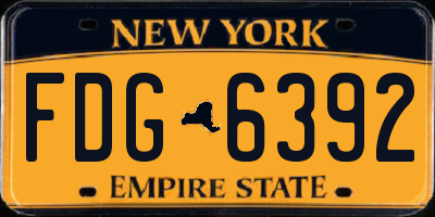 NY license plate FDG6392